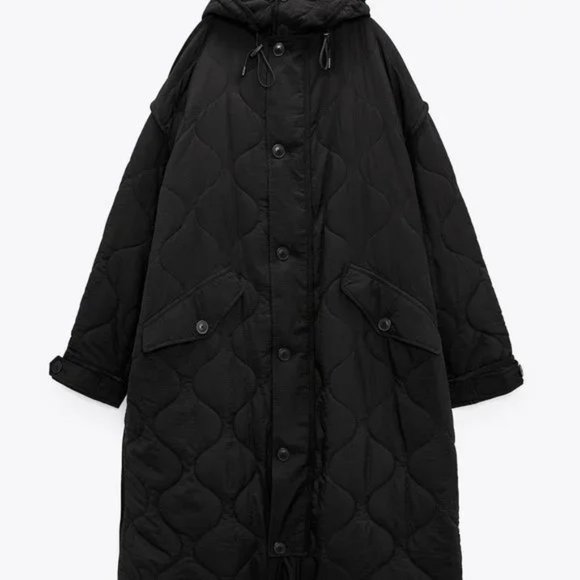 ZARA QUILTED MINIMAL PARKA LIMITED EDITION - Picture 6 of 12